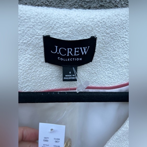 J. Crew Collection Alfie Collarless Blazer Cotton Blend Bouclé New with Tag! - Picture 10 of 11
